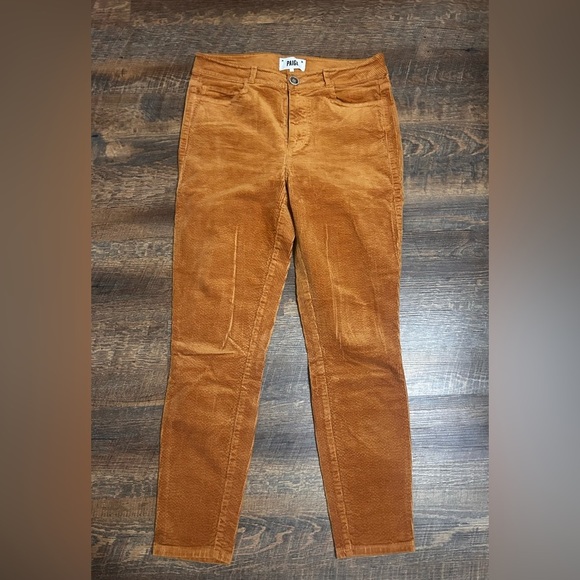 PAIGE Hoxton Ankle Skinny Corduroy Pants Marigold Size 28 Burnt Orange - Picture 7 of 8